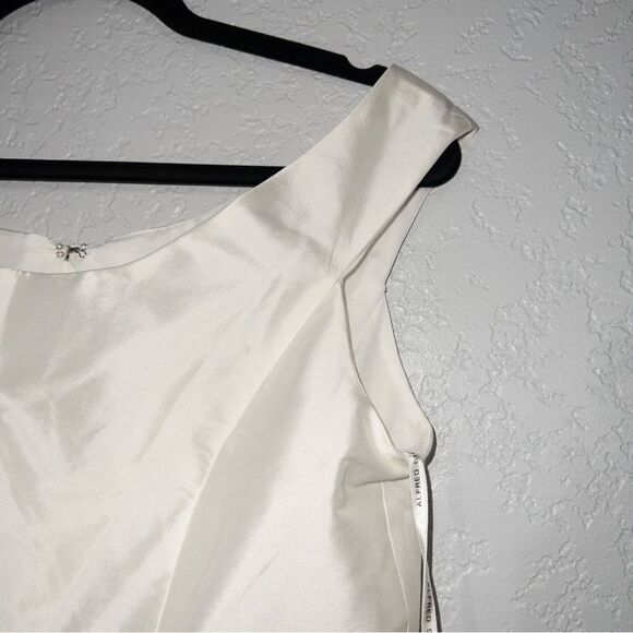 NWT Alfred Sung Snow White Off The Shoulder Cocktail Dress Size 8 - Picture 3 of 6
